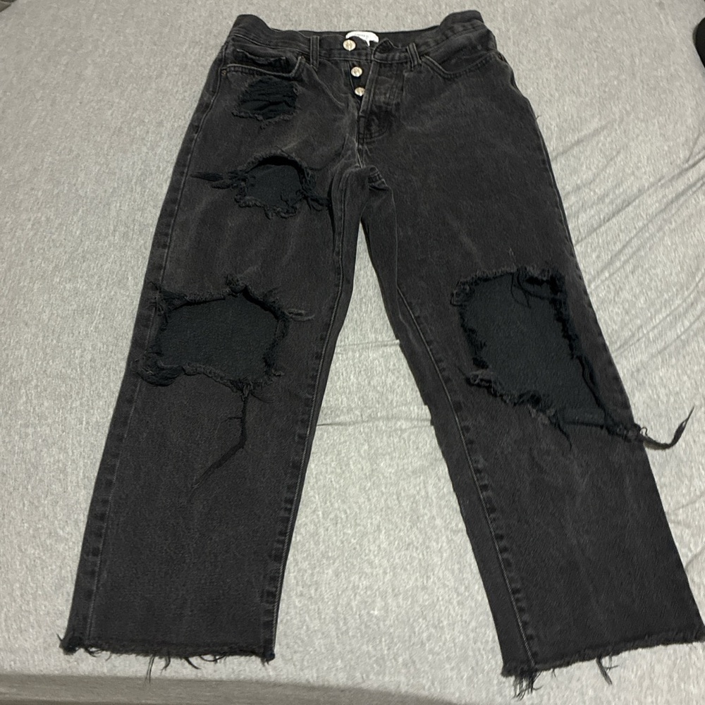 Forever 21 Charcoal Buttoned Denim